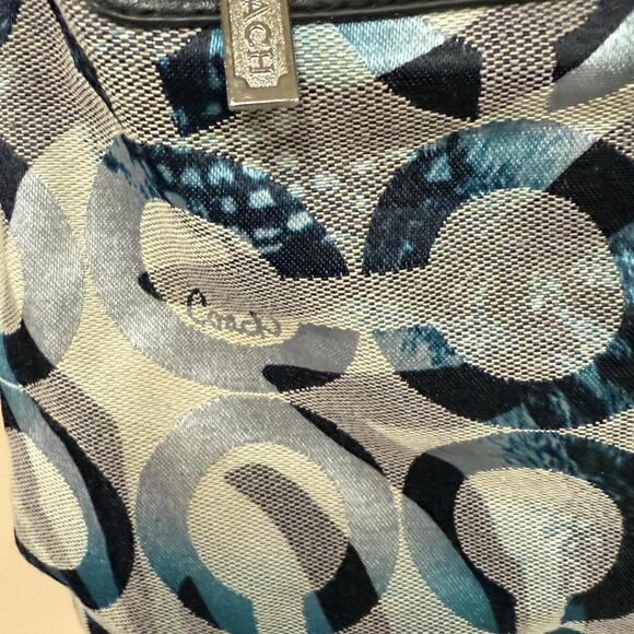 Coach Parker teal black and white bag 14895 - Picture 3 of 9